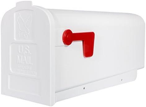 Gibraltar Mailboxes Parsons Medium Capacity Rust-Proof Plastic White, Post-Mount Mailbox, PL10W0201