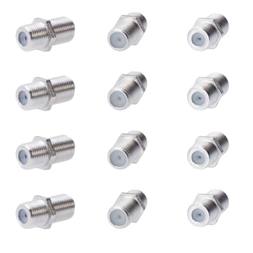 Cctv4Less F81 F-Type Female to Female Coupler, 4GHz RG6 Coaxial Cable Extension Connector Adapter for TV and Satellite - 20 Pack