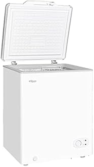 Super General Chest-Freezer 150 Liter Gross Volume SGF155H, Compact Deep-Freezer with Storage-Basket, Lock & Key, Wheels, 63.2 x 56.5 x 83.5 cm, White, 1 Year Warranty
