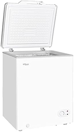 Super General Chest-Freezer 150 Liter Gross Volume SGF155H, Compact Deep-Freezer with Storage-Basket, Lock & Key, Wheels, 63.2 x 56.5 x 83.5 cm, White, 1 Year Warranty
