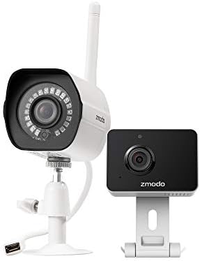 Zmodo Cameras for Home Security (Indoor & Outdoor Camera Bundle), 1080p HD, IP Camera Wireless WiFi, Motion Detection, Two-Way Talk, Night Vision, Remote View, Cloud Service, Work with Alexa/Google