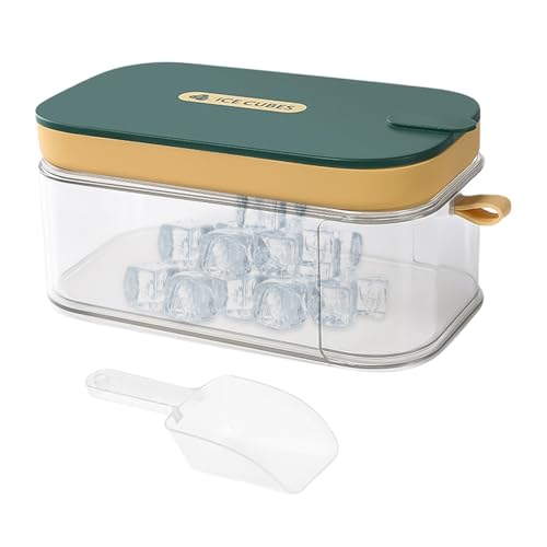 Bandeja para hacer hielo, fácil liberación con recipiente de tapa de cuchara, molde flexible para congelador, para cóctel, vino, cerveza, whisky, bourbon, vodka, café, bebida fría, jugo, hogar