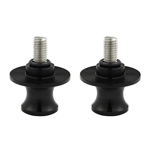 Pbymt 2Pcs 8Mm M8 X1.5 Motorcycle Swing Arm Spools Sliders Cnc Swingarm Stand Screw Compatible For Ducati Triumph Kawasaki Bmw Suzuki Honda (Black) #TOP6