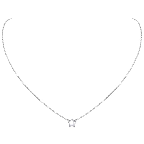 ChicSilver Women Star Necklace 925 Sterling Silver Small Star Pendant Necklace Dainty Simple Charm...