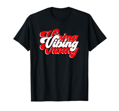 Red & White Vibing Red & White Color Graphic T-Shirt