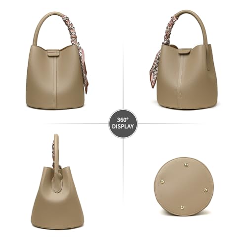 Didida Small Bucket Bags for Women PU Vegan Leather Crossbody Mini Bucket Purses Handbag Removable Shoulder Strap3
