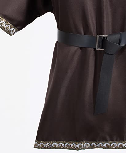 Mens Medieval Costume Viking Tunic Knight Warrior Renaissance Shirts With Belt Brown Xl #TOP5