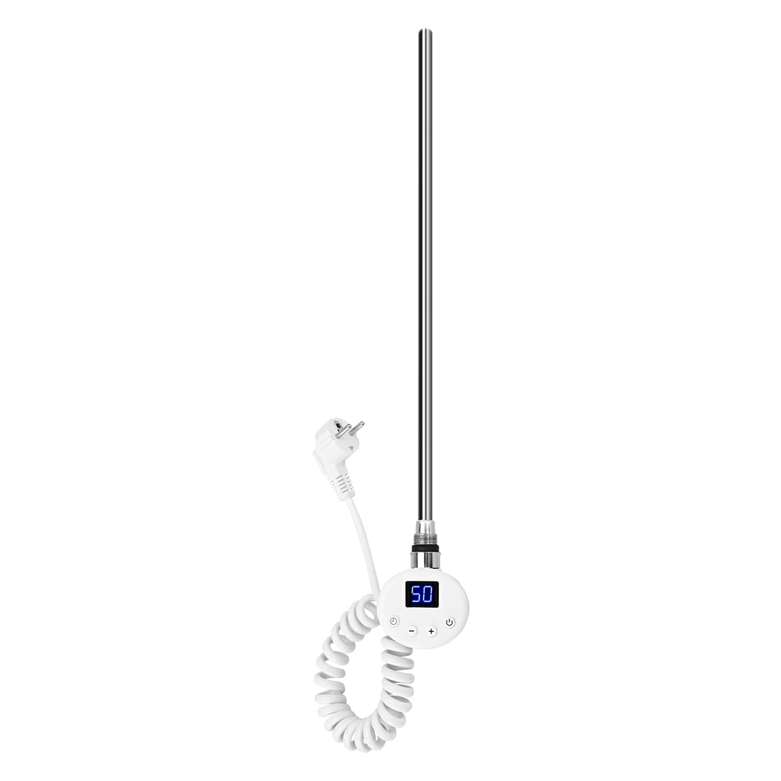 EMKE Elemento calefactore de Varilla calefactora, con termostato y Pantalla LCD, 300W, Barra de calefacción eléctrica para Elemento de calefacción de radiador de baño, Acero Inoxidable