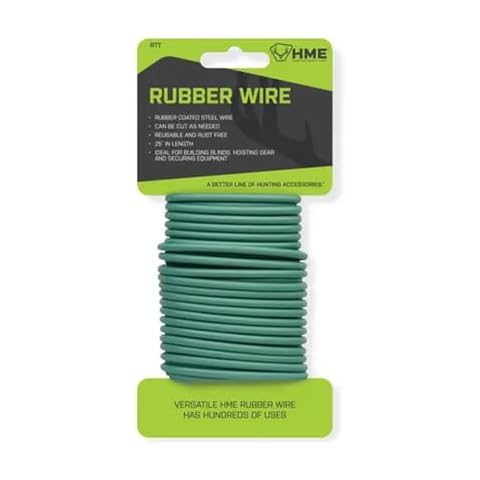 HME Rubber Twist Tie (25 FT) - Reliable Sturdy Reusable Rust-Free Rubber Wire for Lifting Hunting Gear - Holds up to 40 lbs. Cover