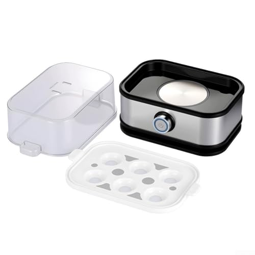 FACULX 6-in-1 Eierkocher aus Edelstahl mit automatischer Abschaltung zum Kochen, Pochieren, Scrambling und Omeletts, 400 W, kompaktes Design für Küchenarbeitsplatte – Bild 3