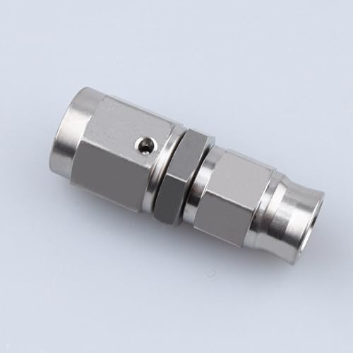 Image of Stainless Steel Straight Swivel Female -3AN 3 /8-24 Thread to AN3 Teflon PTFE Hose End Brake Fitting with Brass Olive Insert