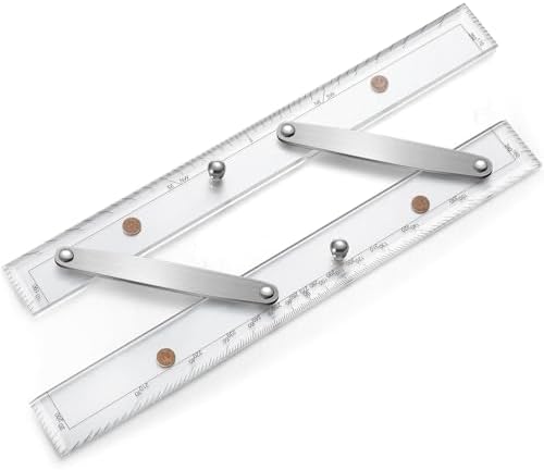 Marine Parallel Ruler with Clear Scales Parallel Ruler with Brushed Aluminum Arms Nautical Charts Navigation Tools for Boat Ship Navigation Drawing (12 Inch)