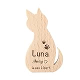 ペット お供え 名入れ お名前プレート メモリアル 位牌 猫 ネコ ねこちゃん レーザー刻印 日本製 [FUN fun]