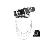 Studded Belt, Y2K Belt Emo Goth Belts Punk Rock Rivet Jeans Pants Chain for Women Men