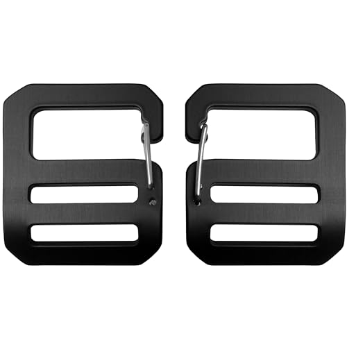 LUORNG 2PCS Adjustable Spring Door Strap with G-shaped Buckle Wave Clasp Stainless Steel Hanging Hook Bag Hardware Accessory Inner Diameter 26mm/1in Aluminium Black