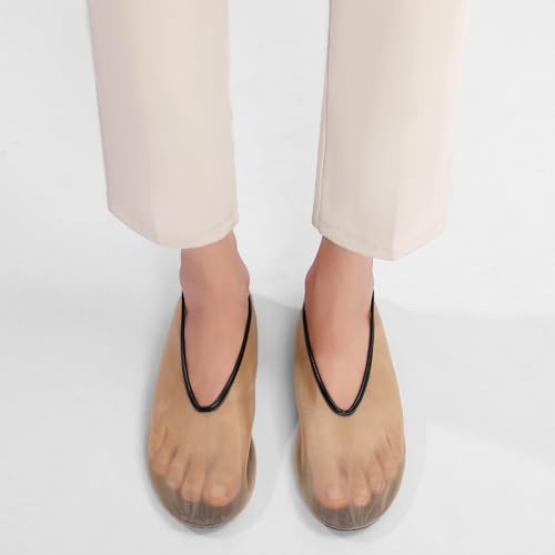 Mesh Ballet Flats for Women Round Toe Slip On Ballerina Mary Jane Shoes Tulle Comfortable Casual Dress Shoes3