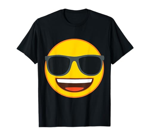 Lunettes de Soleil Emoji Officielles Visage Souriant Jaune T-Shirt