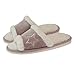 Produktbild KFDS Frauen weiche Innen-Hausschuhe, Open Toe Baumwolle Memory Foam-Beleg, Mädchen Sterne-Muster, auf Startseite Schuhe Pantoffel (Color : Purple, Size : M)