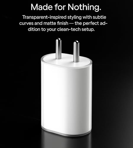 Image of Nothing 45W PPS Type C Charger Adapter Compatible with CMF by Nothing Phone 3 /3a Pro /3a /2a /2a Plus /Phone 2 /CMF Phone 1 /Buds /Tablet /Pad, 45 w USB C Fast Power Rapidly PD Mobile Charging Adaptor, White