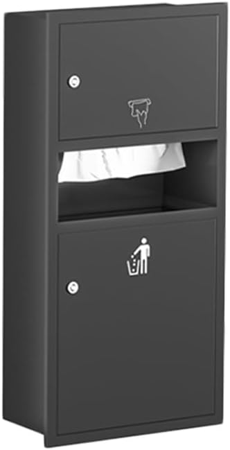 Stylish Waterproof Recessed Shower Storage Organizer with Shelves, Hand Dryer & Toilet Paper Trash Can - Gray Alcove for Bathroom, Kitchen & Bedroom (34x120x15cm)