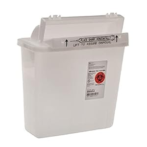 Covidien 8506SA SharpSafety Safety in Room Sharps Container Counterbalance Lid, 5 Quart Capacity, Clear (Pack of 20)