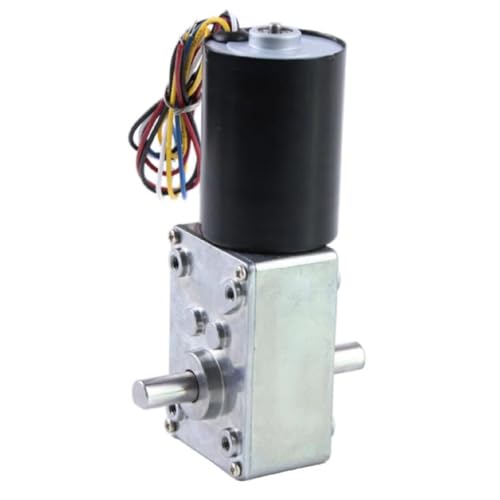 5840-3650 High Torque Brushless Worm Gear Motor, Black, Industrial Grade, Adjustable Speed with Mounting Bracket and Multi-Color Wiring (12v 40rpm 14.5kg.cm Package1)