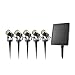 Produktbild BOLD LED-Spots-Strahler Solarleuchten für Außen/Garten - 5er Pack (warmweiß | Wechselbarer Li-Ion Akku | Erdspieße aus Metall | Wasserdicht IP65 | 5x 70 Lumen | bis zu 9 Std. Laufzeit) 19226