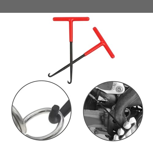 ANBOO 2 Stück Federhaken Auspufffeder Haken Abzieher Werkzeug Hochwertiges Motorrad Federzieher Set T-förmiger Griff Federzieher Für Einfache Montage Und Demontage Von Auspuff Und Bremsfedern