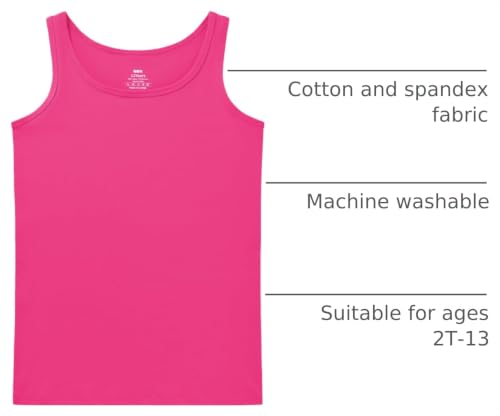Image of QBK 2T-13Years Girls Tank Tops Cotton Dance Basic Sleeveless Undershirts | Gymnastics Ballet Dancewear