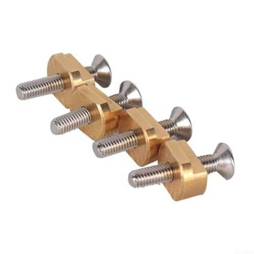4-Pack Metal Hydrofoil Mounting Screws and Nuts for Surfboard, Compatible with M6 and M8 Threads, Yellow, Surfboard Foil Fixing Hardware（A5 (with Screws)）