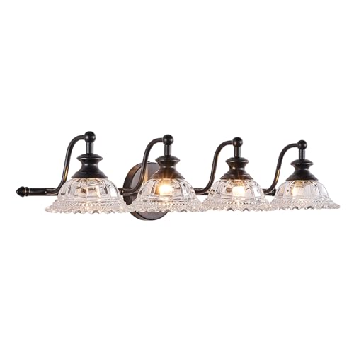 Image of XIEDUN Black Bathroom 29.7 inch Vanity Light Farmhouse Vanity Lights Vanity Lighting Fixtures