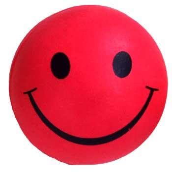 Happet Smiley Ball 57mm Rosa - Schaumstoff-Hundeball, weiches und sicheres Apportierspielzeug, leicht und federnd, mit Smiley-Motiv, gut sichtbarer pinkfarbener Ball für mittelgroße Hunde