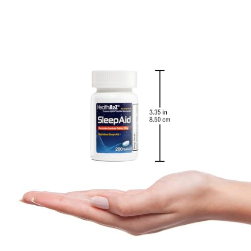 Image of HealthA2Z Nighttime Sleep-Aid, Doxylamine Succinate 25mg, 200 Counts (Pack of 1), Safe & Effective