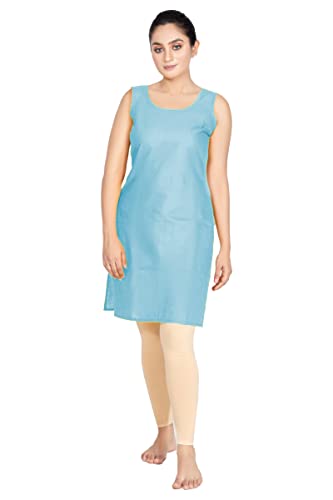 Image of Women's Cotton Long Camisole for Kurti /Suit Slip /Long Inner /Samij for Women Sameej /Knee Length Inner Wear /Sameez /Kurti Slip /Round Neck /Invisible