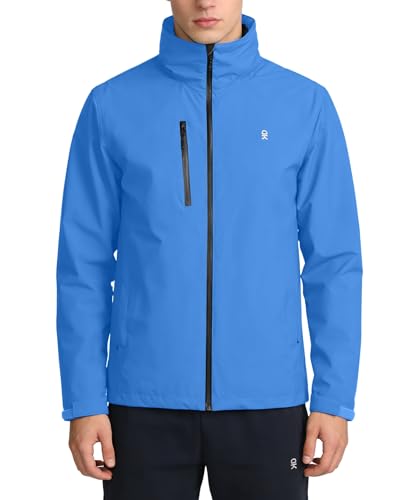 Image of Little Donkey Andy Mens Waterproof Rain Jacket Lightweight Windbreaker Hooded Jacket Packable Raincoat for Outdoor Hiking