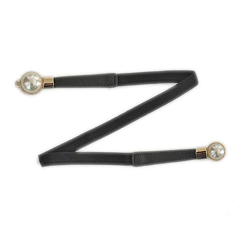 Andongnywell Women Skinny Dress Belt Stretch Belts for Girl Elastic Waist Belt Retro Cinch Thin Belt Pearl Buckle4