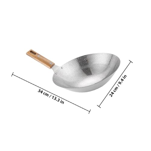 Wok de acero inoxidable BESTOYARD con mango de madera miniatura 2