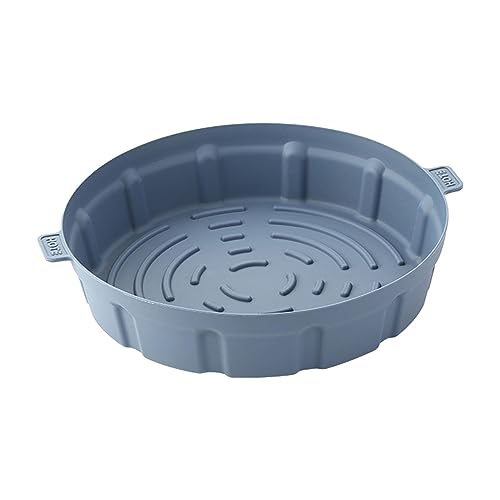 difas Air Fryer Mat, 10 Inch Foldable Air Fryer Mat, Non-Stick Silicone Air Fryer Liners, Mat Liners for Air Fryer | Oil Separation Baking Supplies for Oven, Microwave, and Air Fryer, Blue