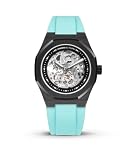 MAISON DU TEMPS Orologio da uomo con scheletro automatico Miyota, cinturino in acciaio o silicone, cassa in acciaio 40 mm, impermeabile 100 m, modello MTBeta Skeleton, Cassa Nero & Bracciale Silicone