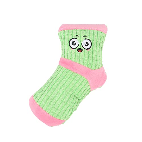 Squeaky Dog Toys, Funny Dog Toys Stuffed Plush Dog Toy, Cute Socks Dog Birthday Gift Dog Chew Toys Pet Toys for Small Medium Dogs(Pink Green)