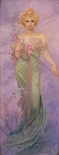 Lienzo colorido Absenta de Alphonse Mucha, el cuadro perfecto para regalo artístico de 60x90cm