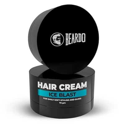 كريم الشعر Beardo Ice Blast | كريم الشعر للرجال | شعاع تصفيف الشعر | التصفيف اليومي | كريم التبريد | تقنية قفل التبريد | 75 جم / 2.5Fl Oz