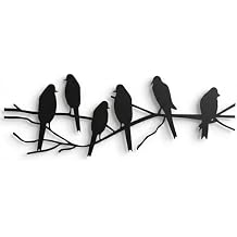 Metal Wall Art - Birds - Wall Silhouette Metal Wall Decor Home Office Decoration Bedroom Living Room Decoration 35" W x 12" H / 90x32cm
