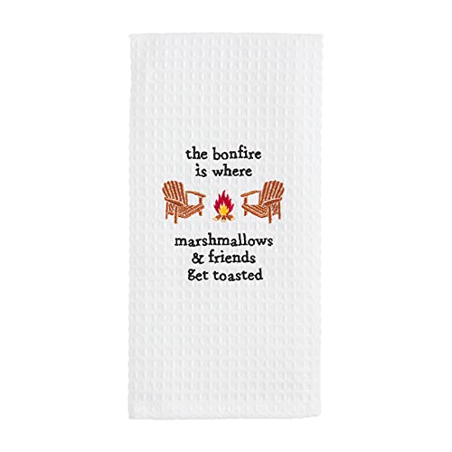 Mud Pie Funny Lake Waffle Towel, Bonfire, 16" X 25" #TOP4