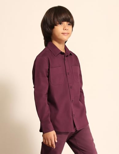 Image of Regular fit Solid Cotton Long Sleeves Casual Shirts