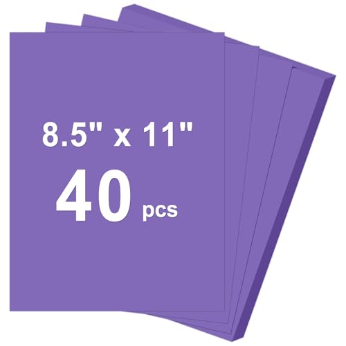 40 Sheets Cardstock 8.5x11 65lb Dark Purple Card Stock Construction Paper 180gsm Thick Printer Paper for Printing Painting Card Making Kids School Supplies Party Decorations
