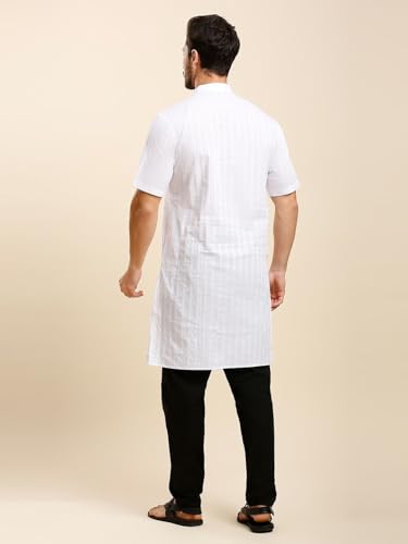 Image of Rajubhai Hargovindas Green Khadi Half Sleeve Kurta