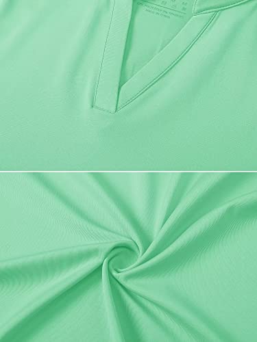 Golf Polo Shirts For Women Short Sleeve Shirts Ladies Golf Shirts Casual Collarless T-Shirts Quick Dry Shirts Workout Shirts Athletic Shirts Women Mint Green #TOP3