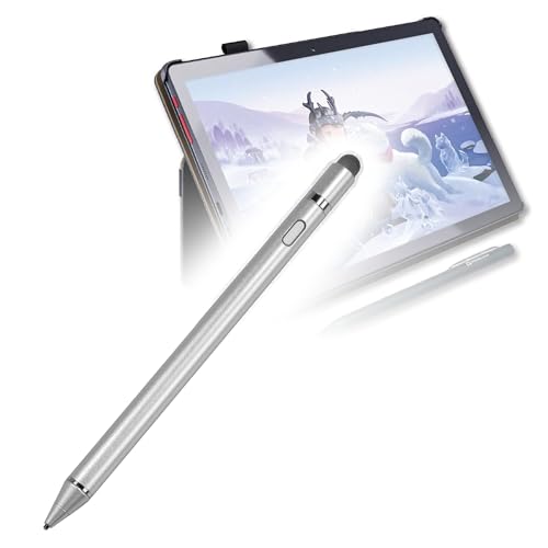 BoxWave Stylus Pen Compatible with Simbans PicassoTab Standalone Drawing Tablet - AccuPoint Active Stylus, Electronic Stylus with Ultra Fine Tip - Metallic Silver