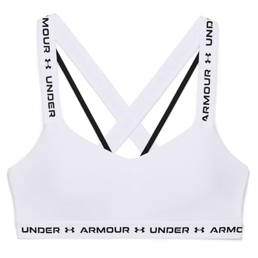 Under Armour Damen UA Crossback Mid Bra, atmungsaktiver Sport BH, komfortabler BH mit Kreuzträgern